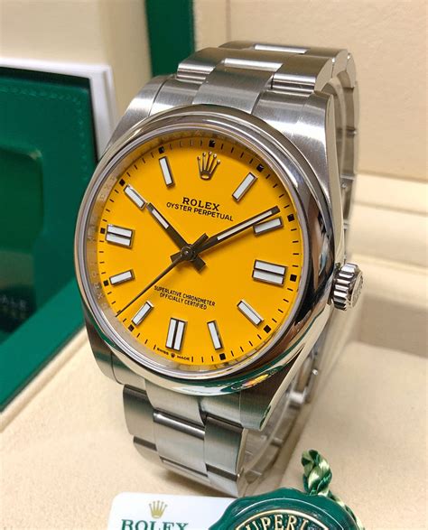 rolex oyster perpetual gelb|Rolex Oyster Perpetual 2020 price.